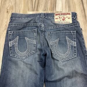 True Religion Jeans Bobby Big T Mens 32X33* Thick Stich USA Low Rise Straight